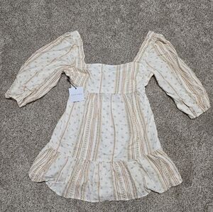 Painted Threads Cream and Orange Boho Dress